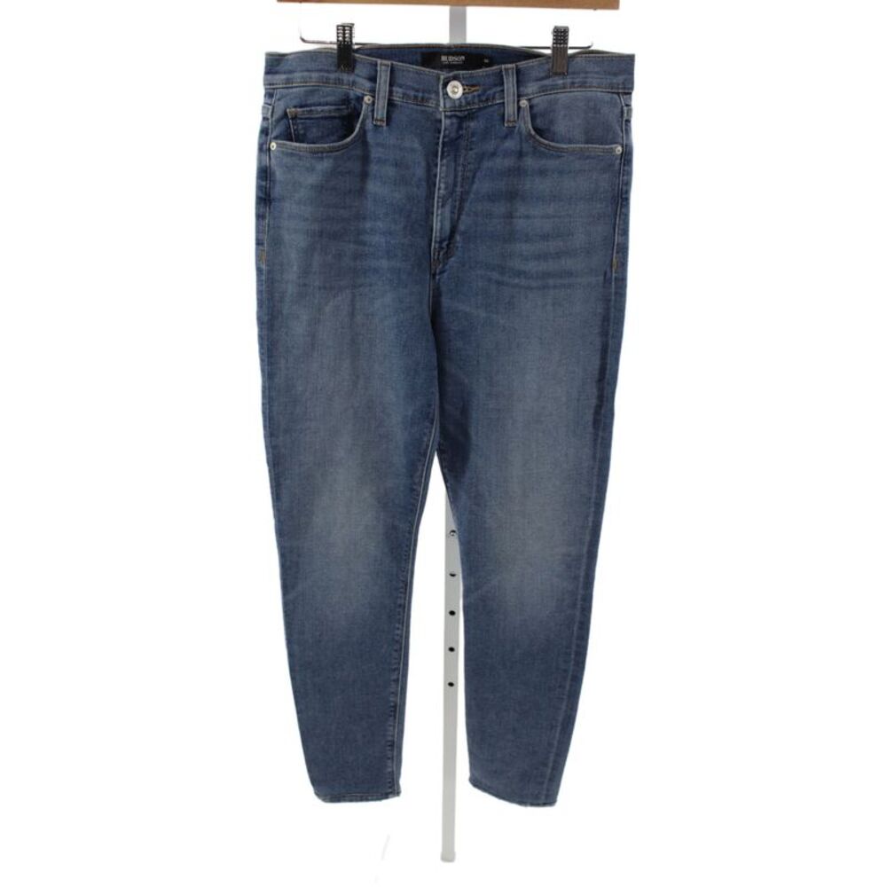 Hudson Mens Skinny Jeans Blue Mid Rise Button Size 30